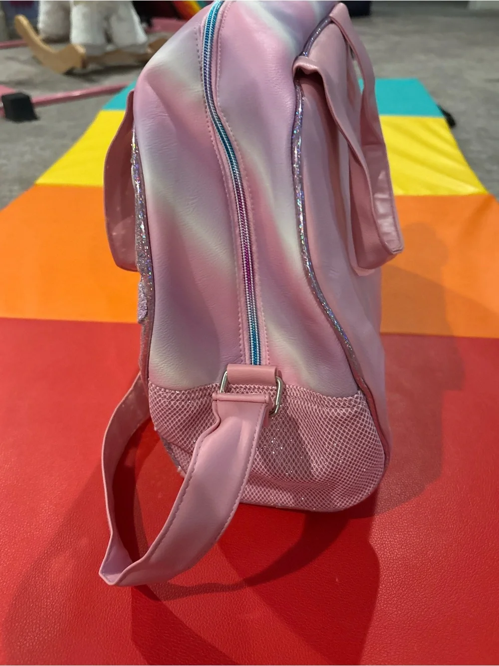Pink Sequin Heart Duffle Bag - Girls' Travel Tote